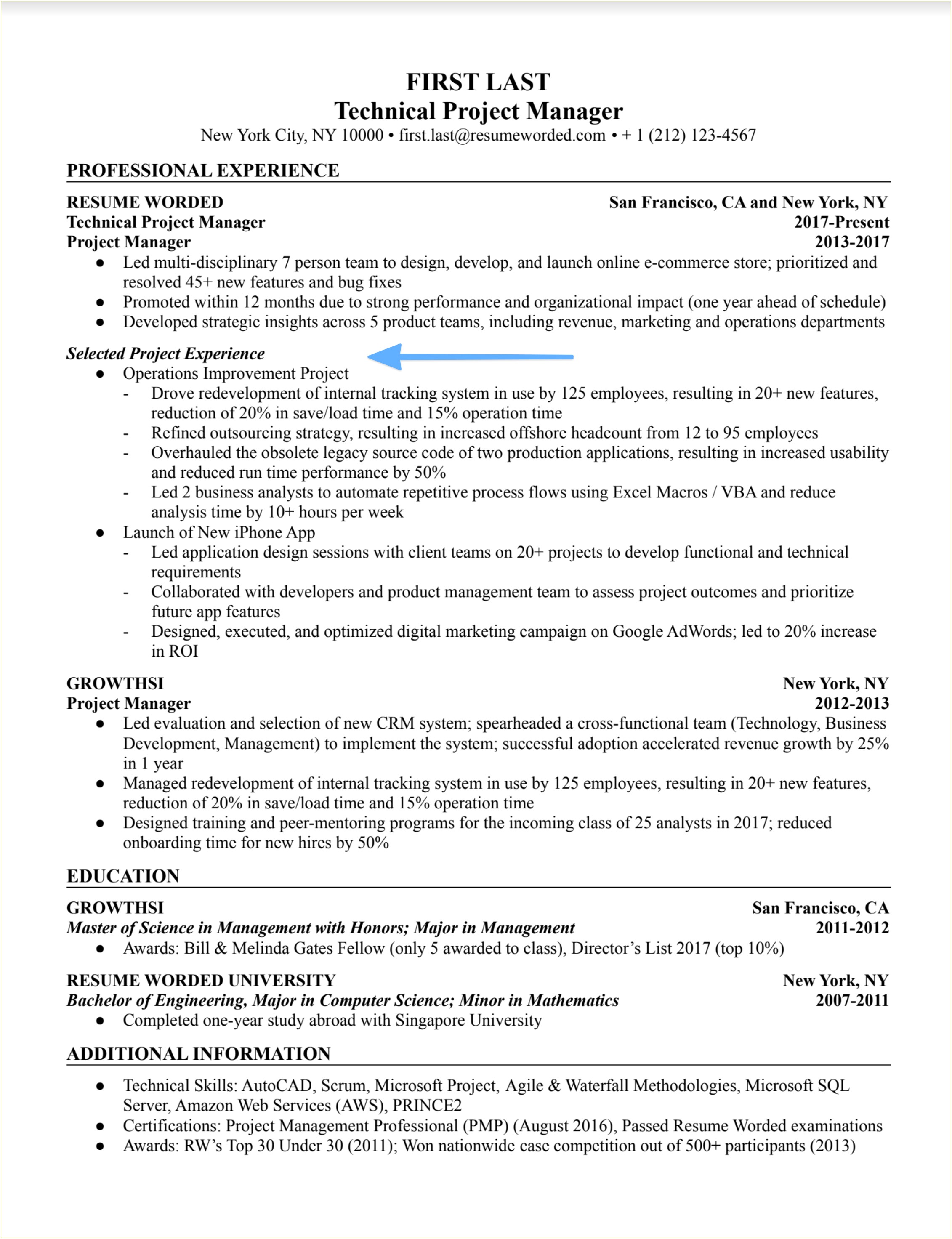 Agile Project Management Resume Samples
