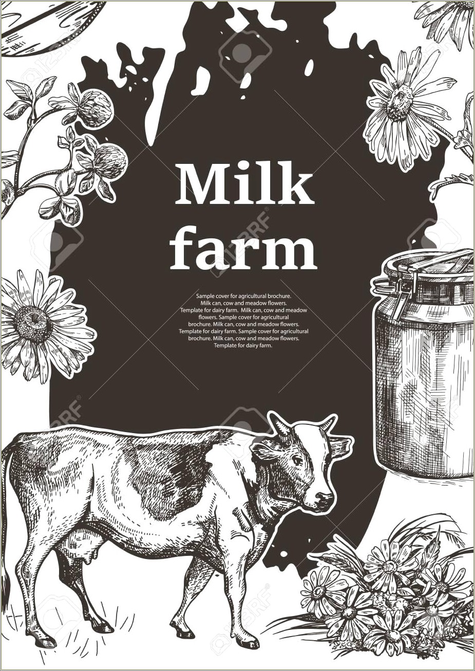 Agriculture Milk Cover Page Free Template Word
