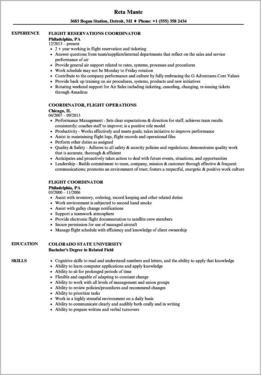 Airport Management And Planning Resume