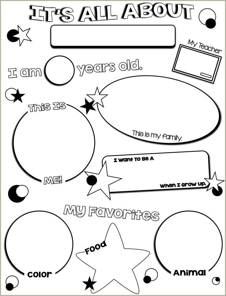 All About Me Preschool Templates For Free