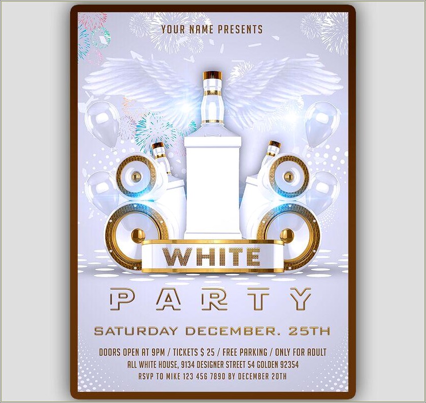 All White Party Flyer Template Psd Free Download