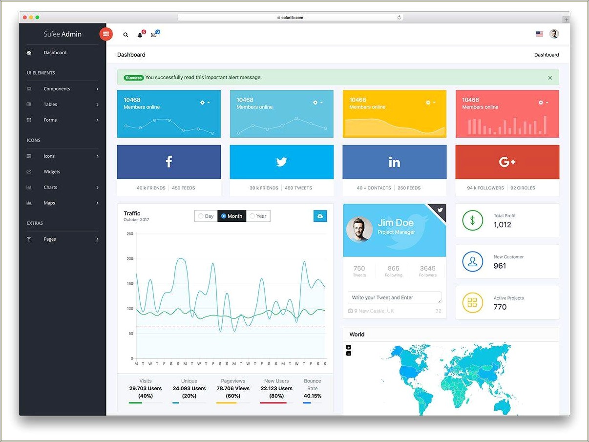 Ample Admin Ultimate Dashboard Template Free Download
