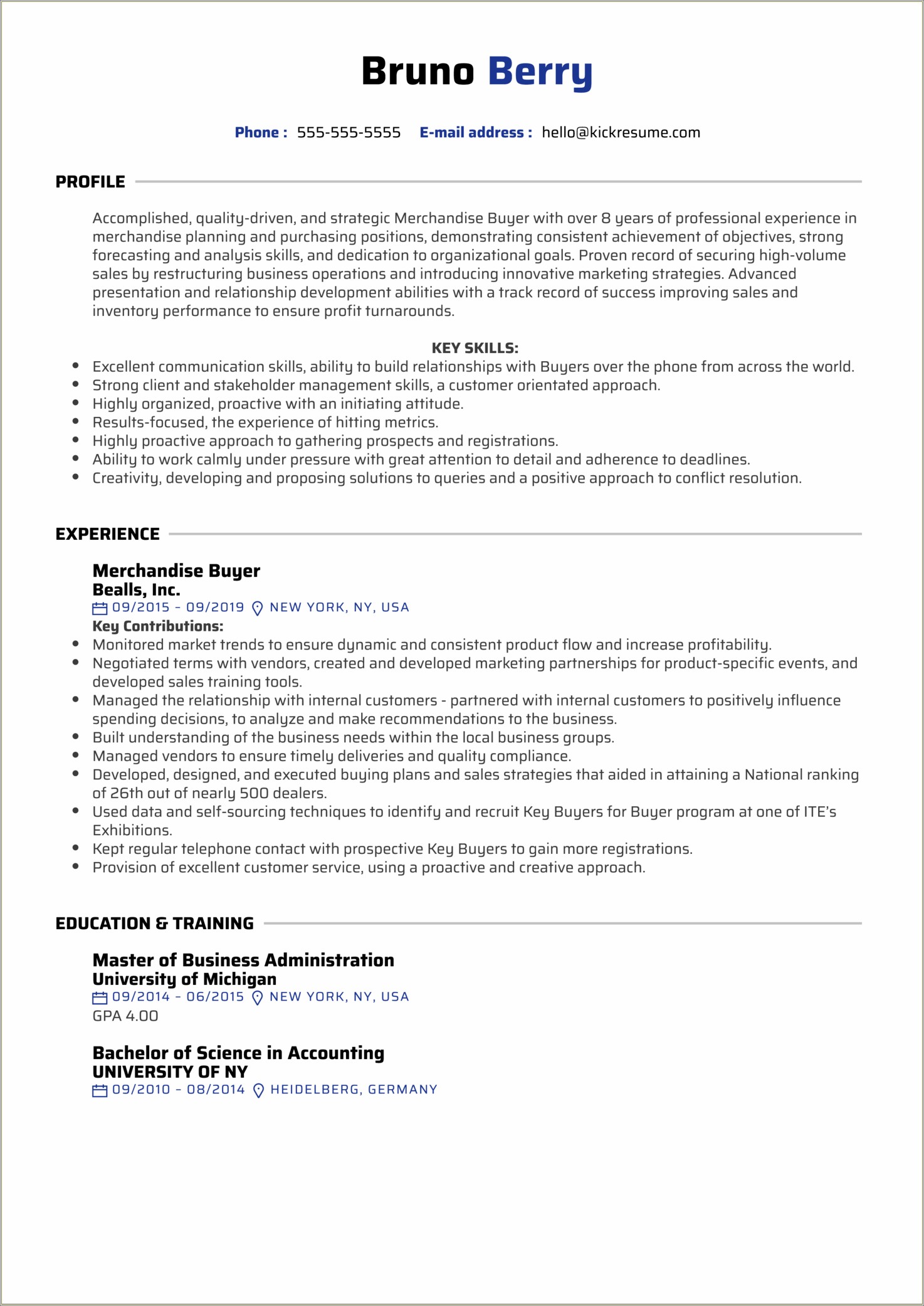 Assistant Buyer Job Description Resume