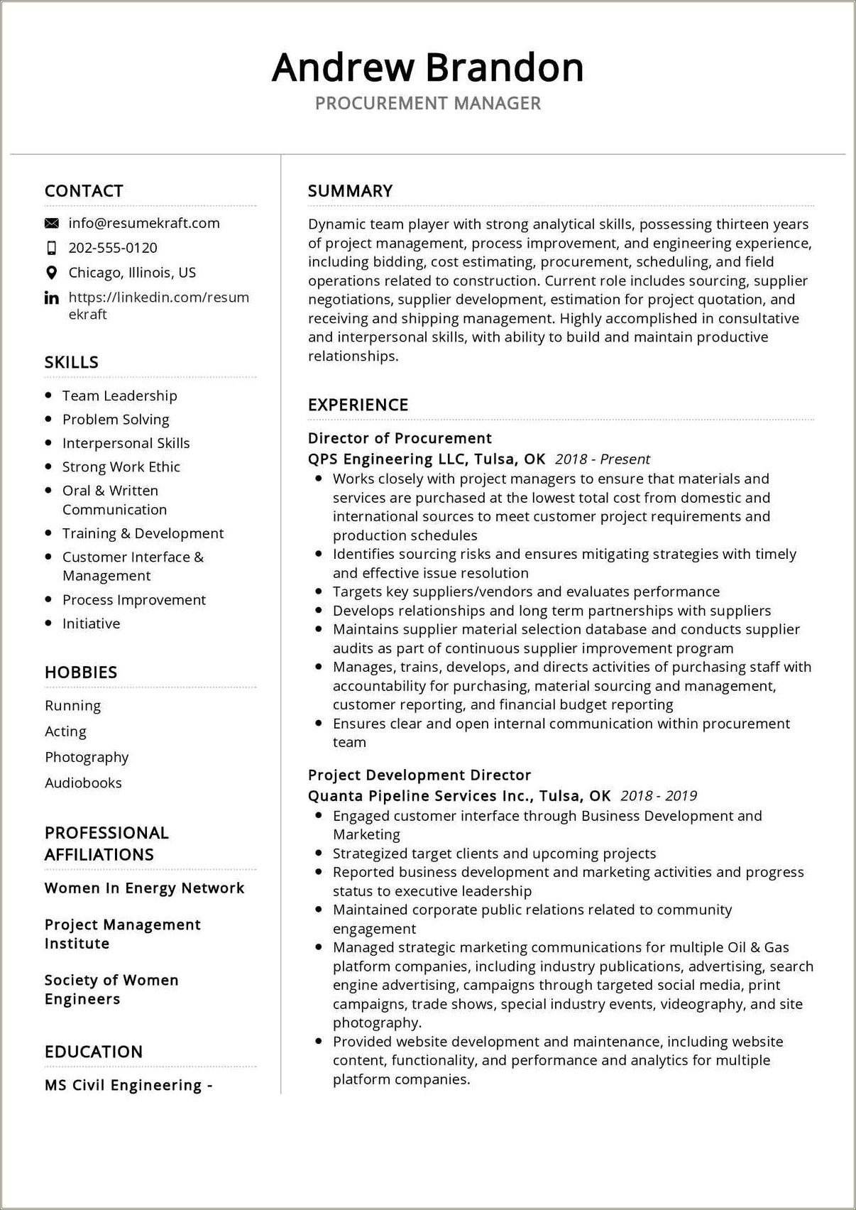 Assistant Purchasing Manager Resume Sample