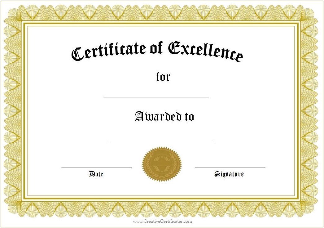 Awards Certificate Template Free For Word 2003