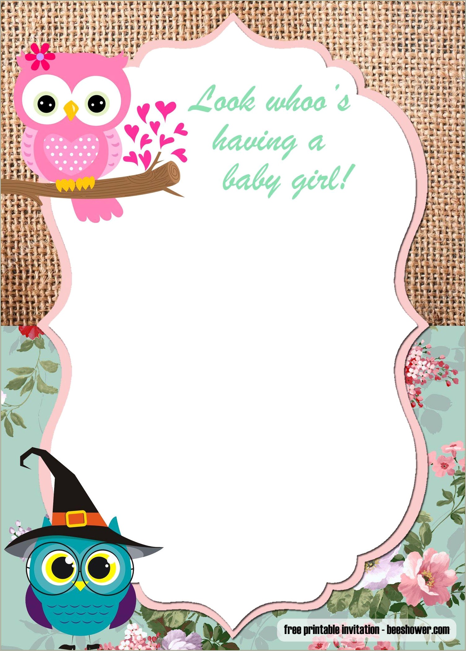 Baby Shower Invites For Girls Free Template