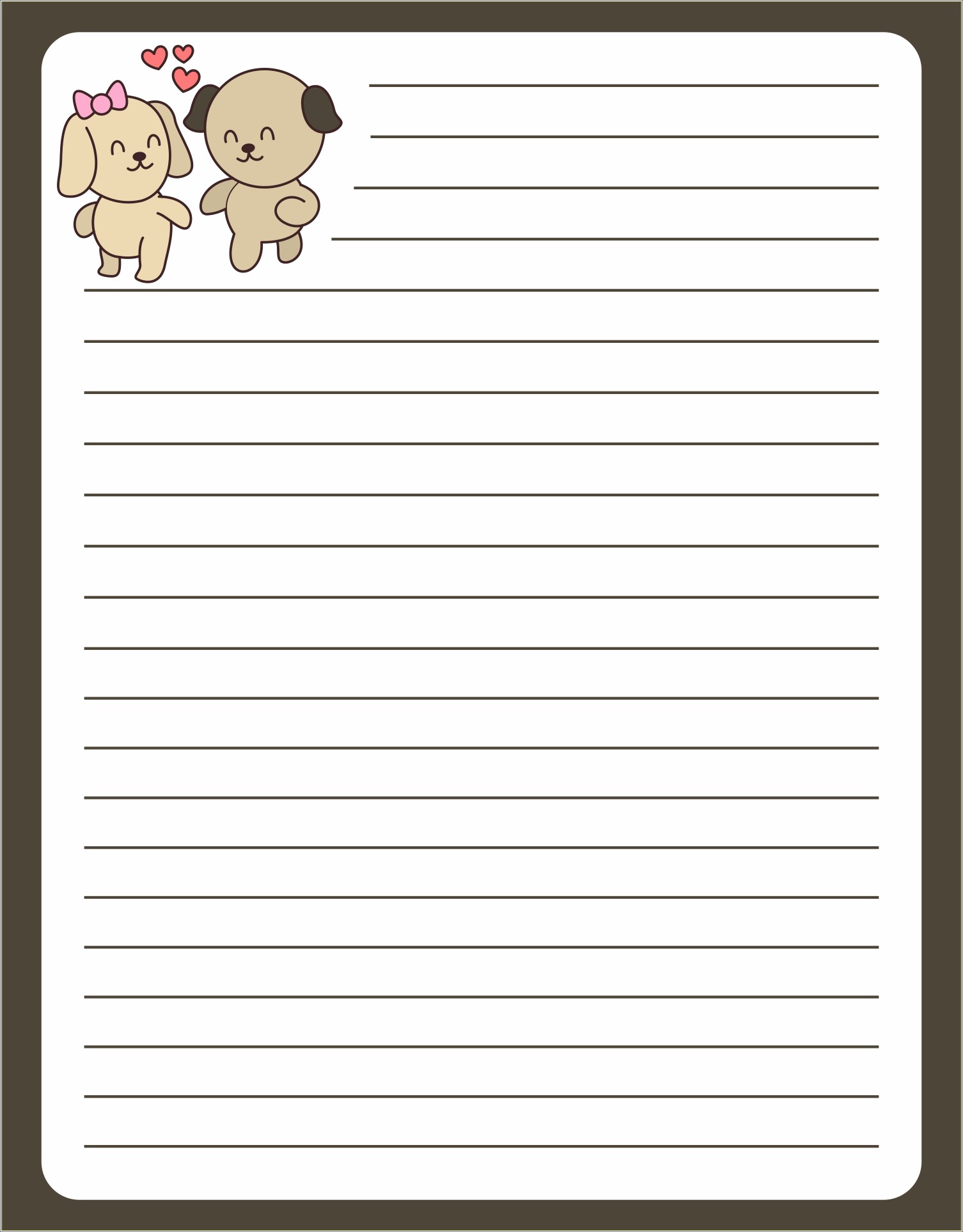 Bear Template With Lines For Wrioting Free