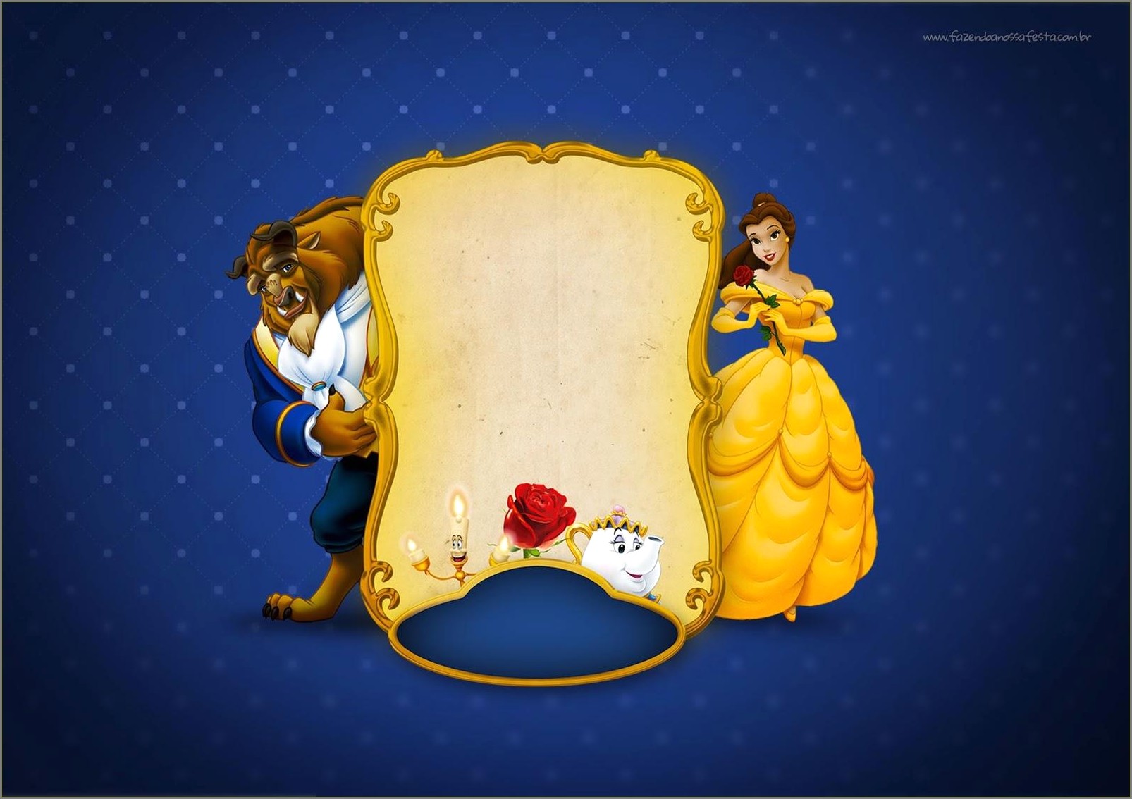 Beauty And The Beast Baby Shower Template Free