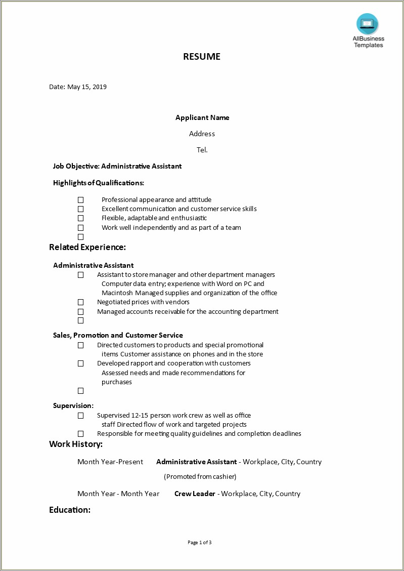 Best Resume Samples Administrative Assistant
