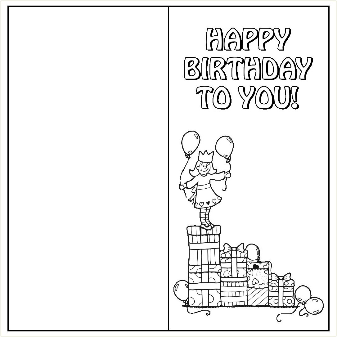 Birthday Card Template Free Black And White