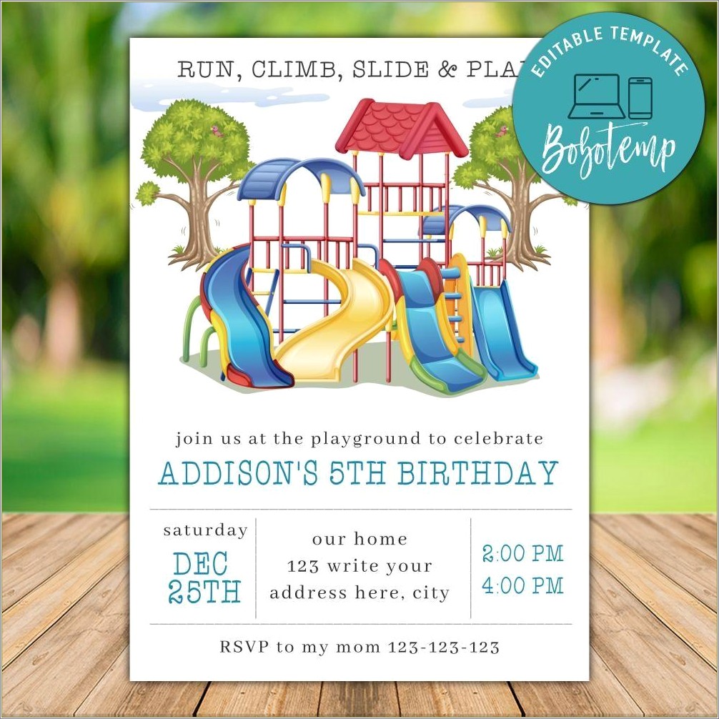 Birthday Party Water Park Template Invite Free