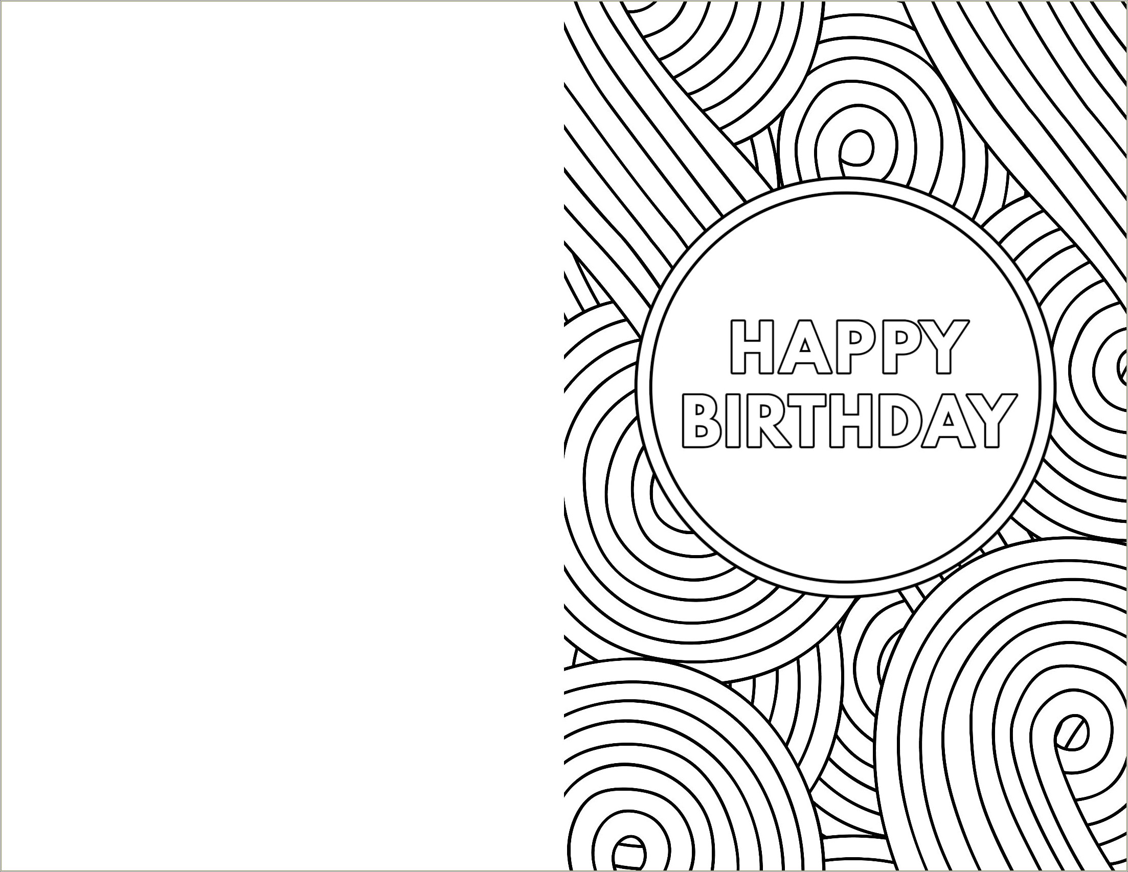 Black And White Birthday Card Template Free