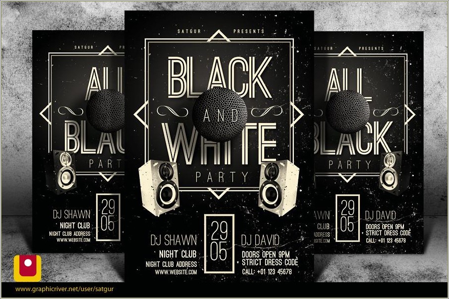 Black And White Free Psd Flyer Templates