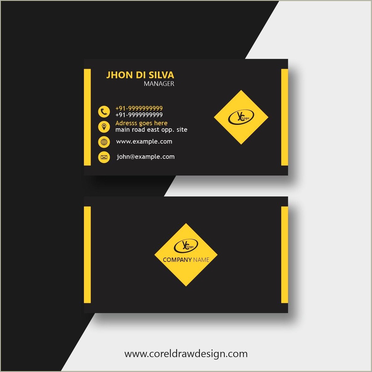 Blank Business Card Template Illustrator Free Download