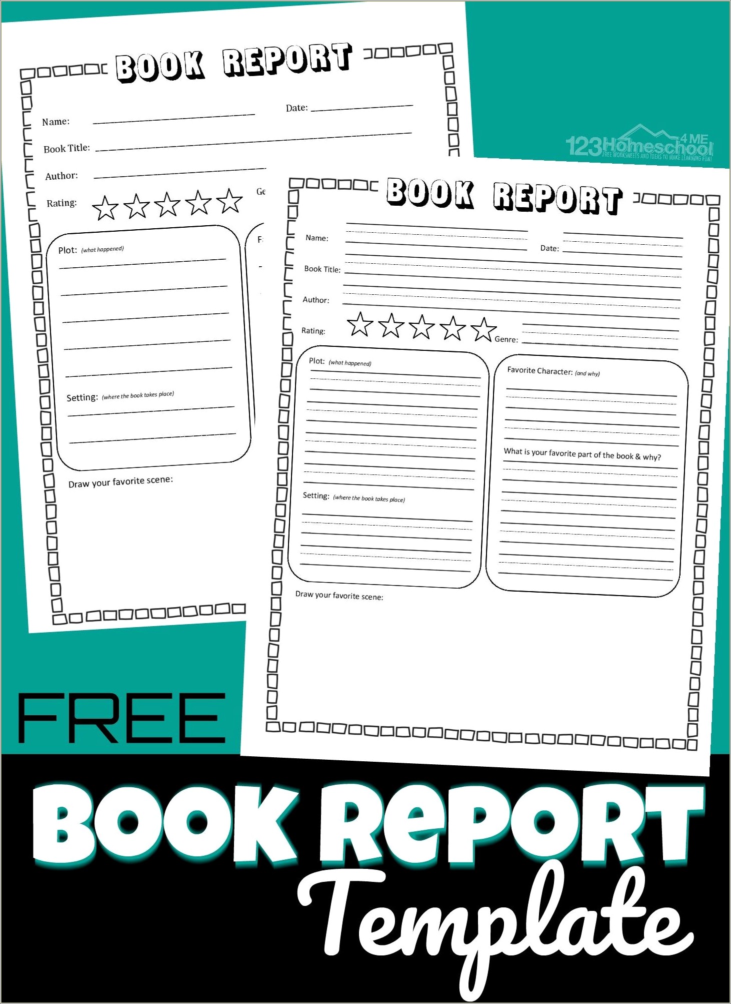 Book Report Template Free Printable First Grade