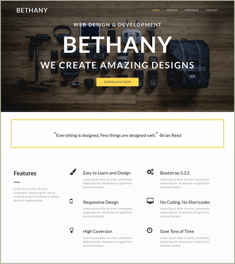 Bootstrap 3 Landing Page Template Free Download