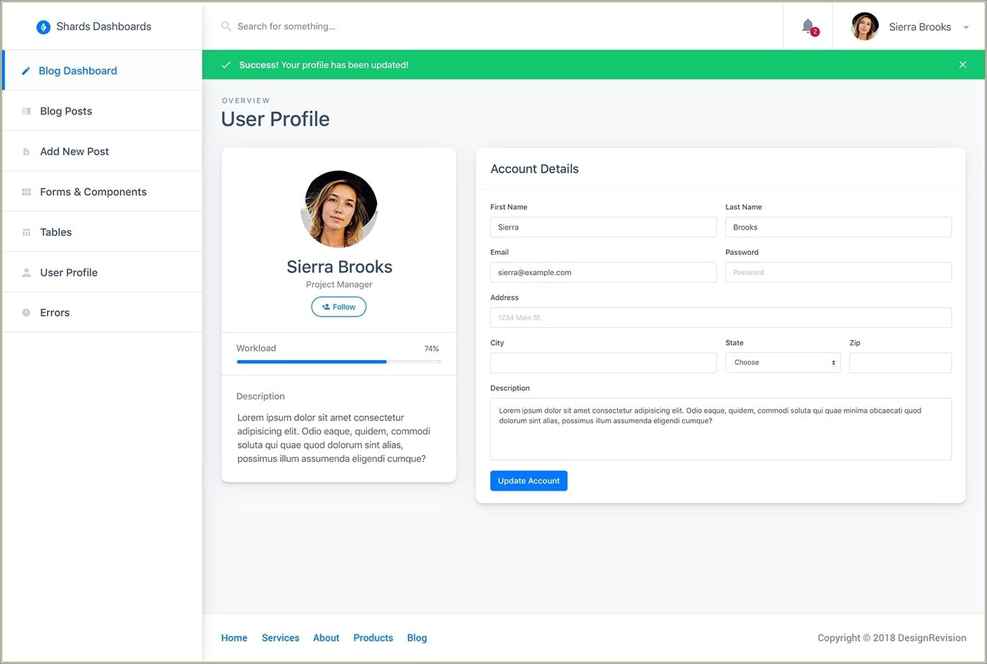 Bootstrap Admin Template With Landing Page Free
