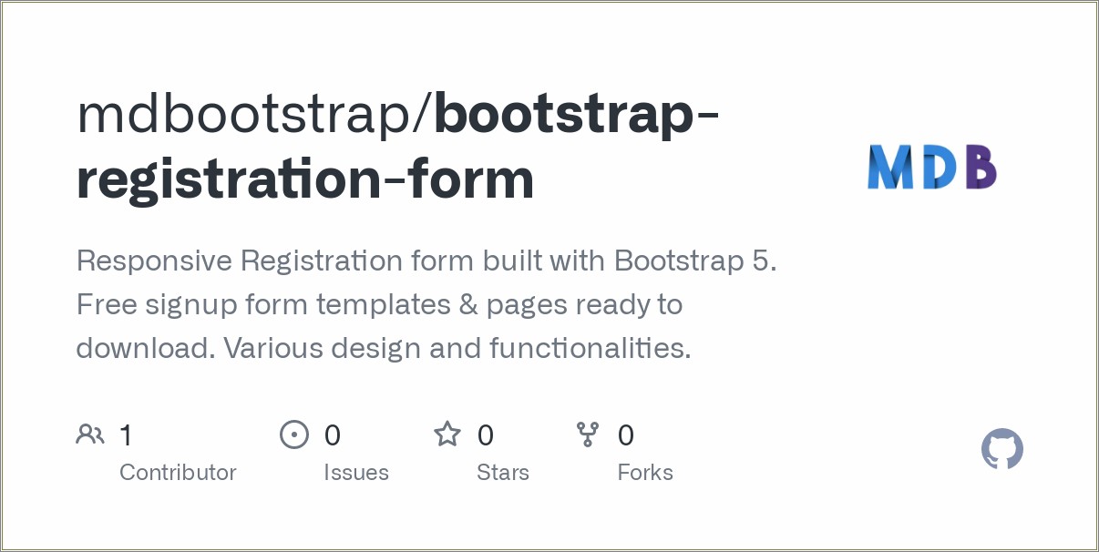 Bootstrap Responsive Registration Form Template Free Download
