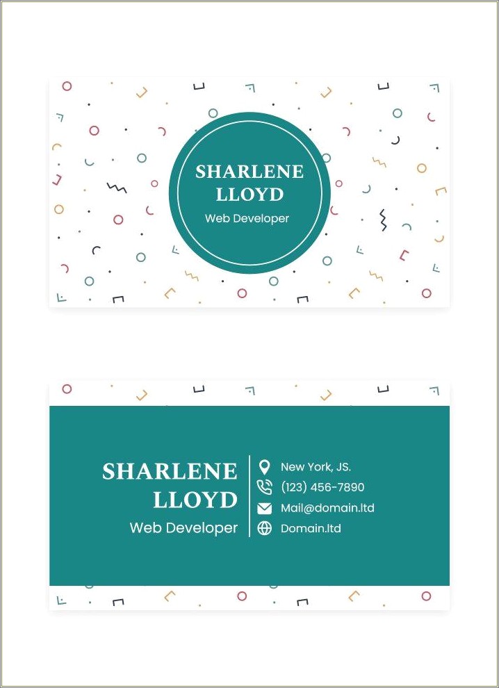 Business Card Template For Google Docs Free