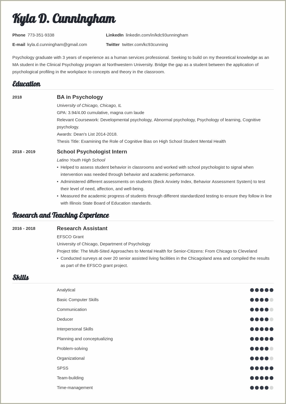Business School Resume Objective Examples