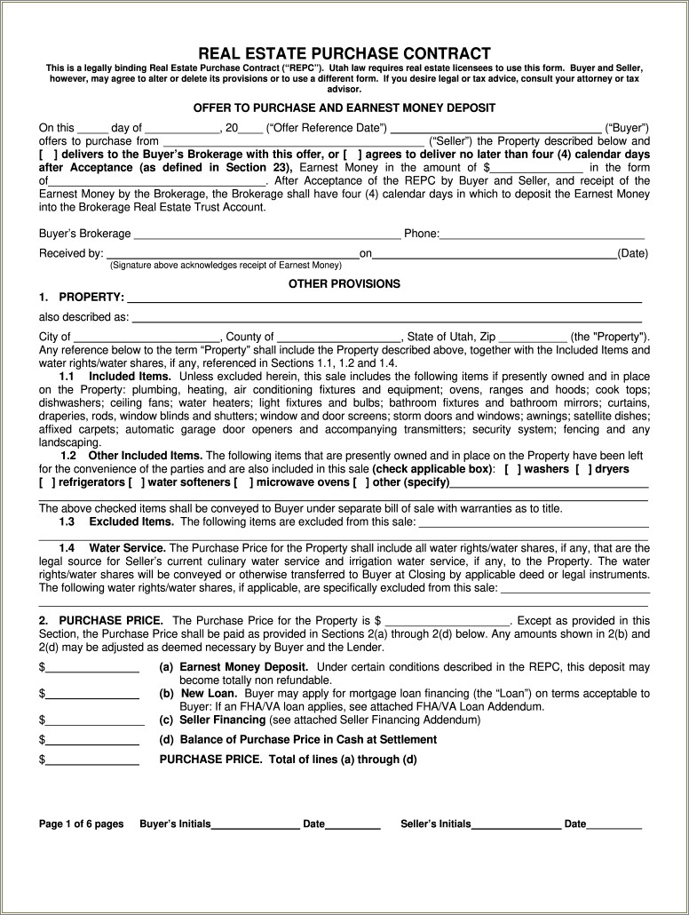 Buy And Sell Contract Template Free Pdf