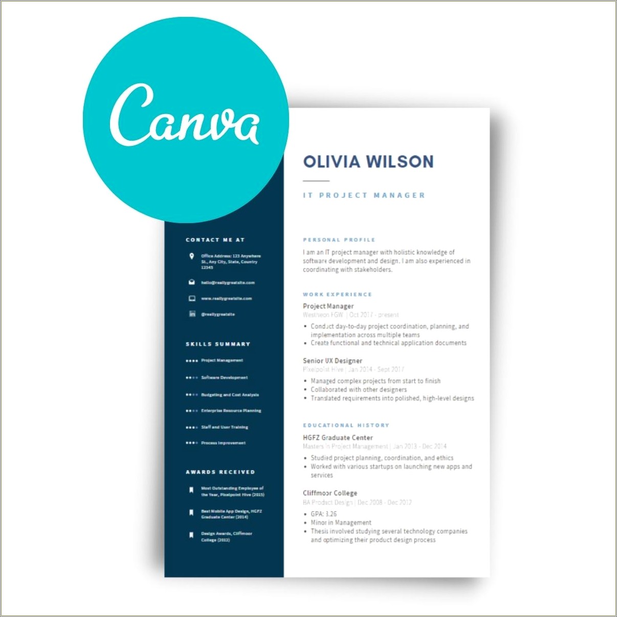 Canva Free Online Resume Maker