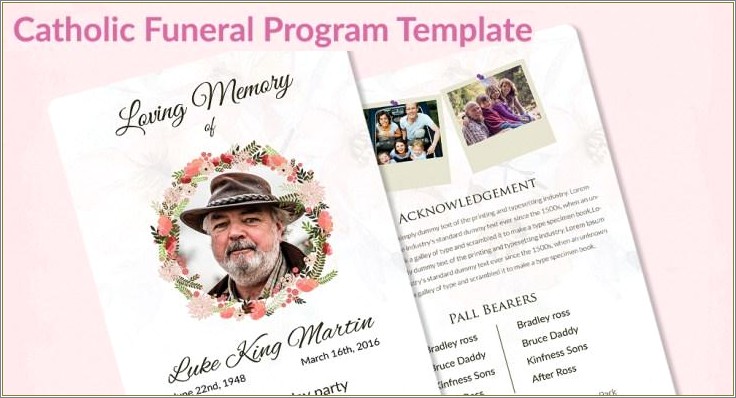 Catholic Funeral Program Template Psd Free Download
