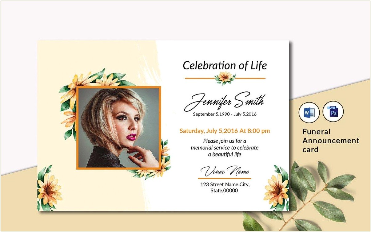 Celebration Of Life Memorial Flyer Free Template