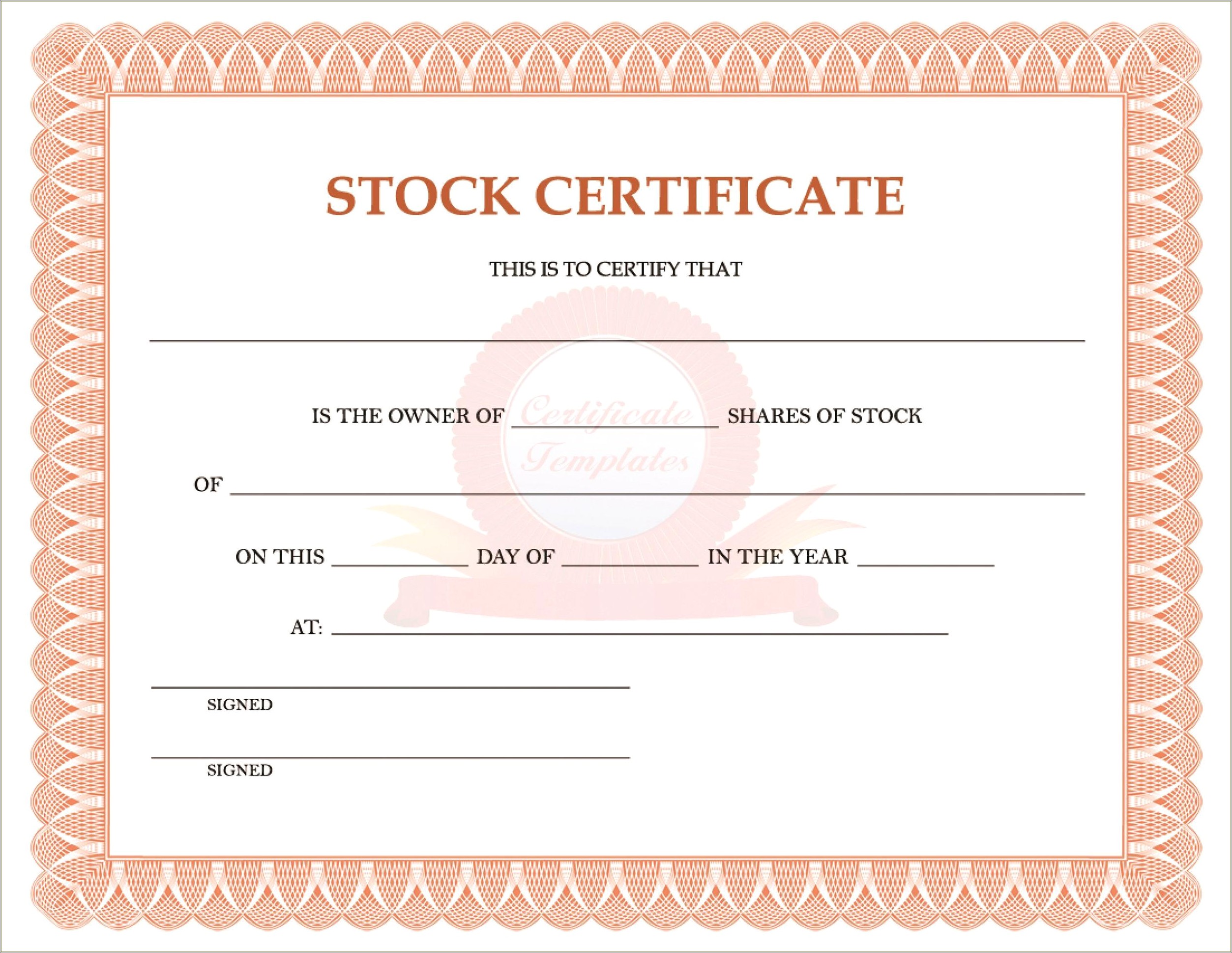Certificate Of Purchase Free Templates For Word