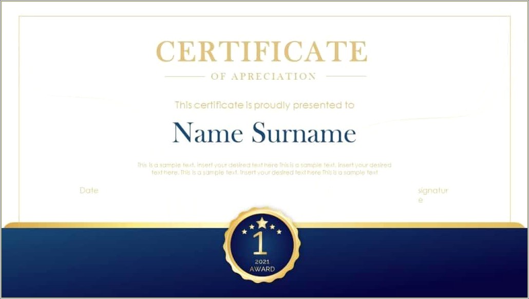 Certificates Of Award And Achievements Free Templates