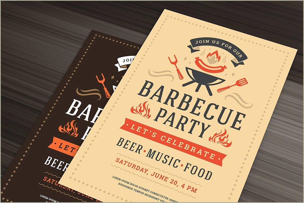 Chicken Bbq Flyer Template Free Commonpence Co