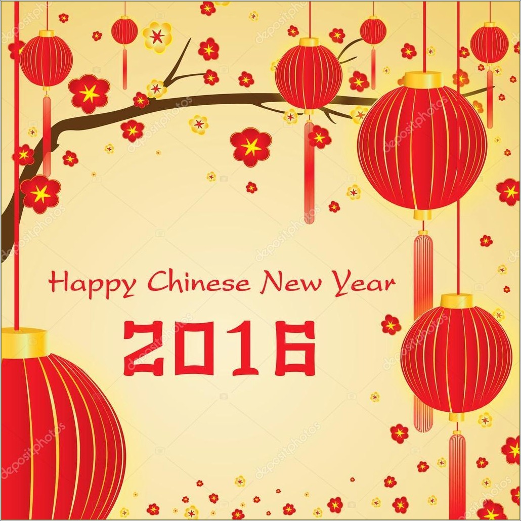 Chinese New Year 2016 Card Template Free