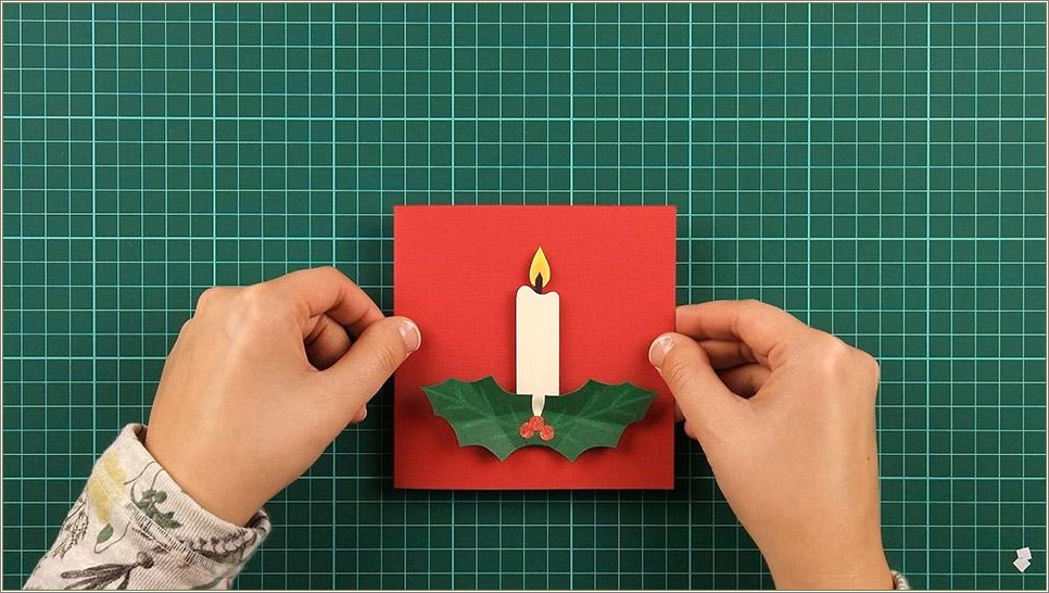 Christmas Candle Pop Up Card Template Free