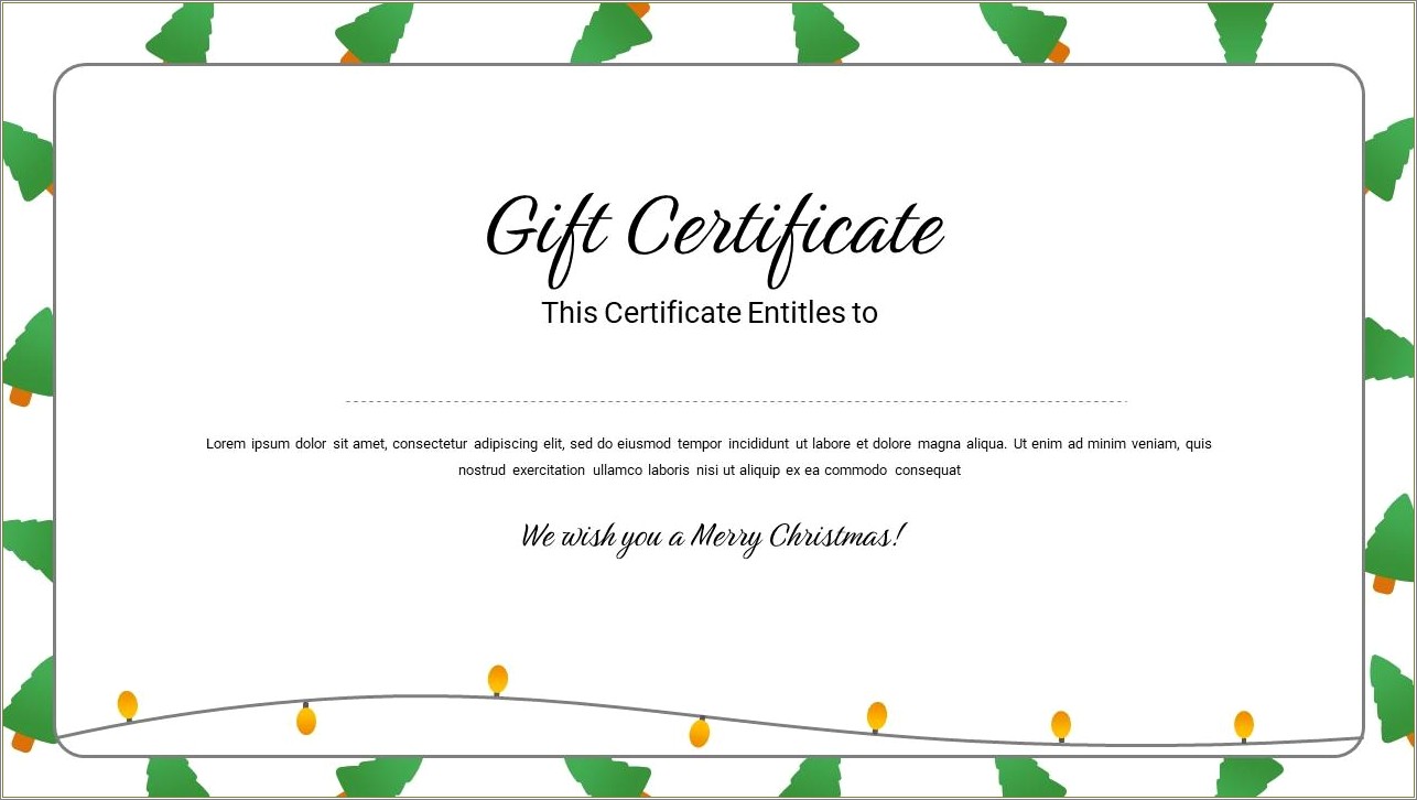 Christmas Gift Certificate Template Free Google Docs