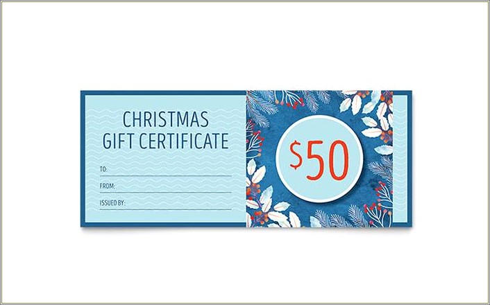 Christmas Gift Certificate Template Word Free Download
