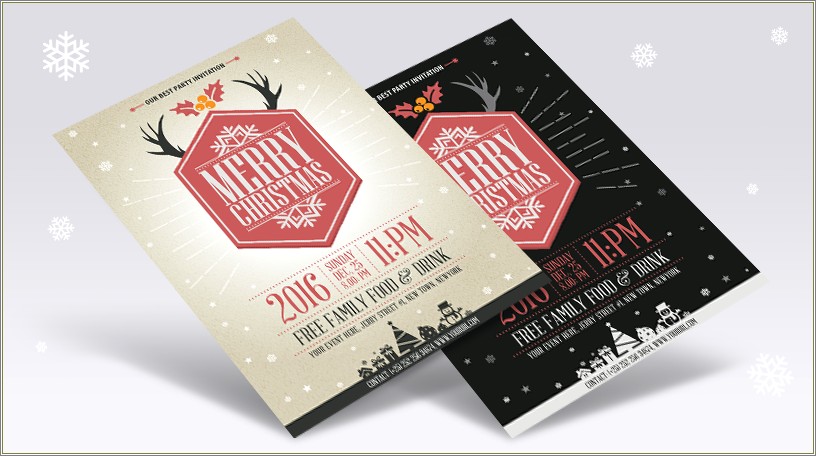 Christmas Party Food And Drinks Flyer Template Free