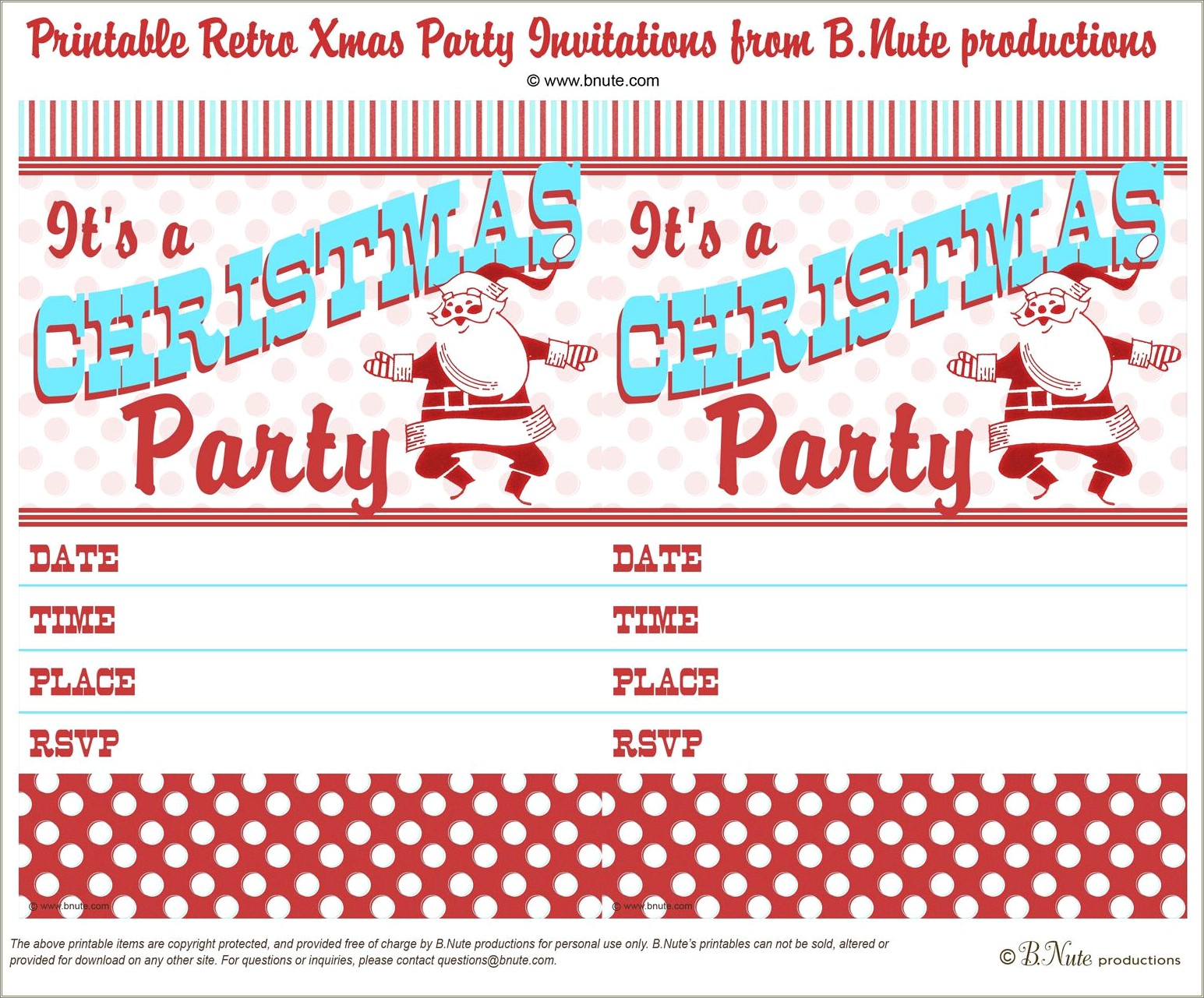 Christmas Party Staff Party Invite Free Templates