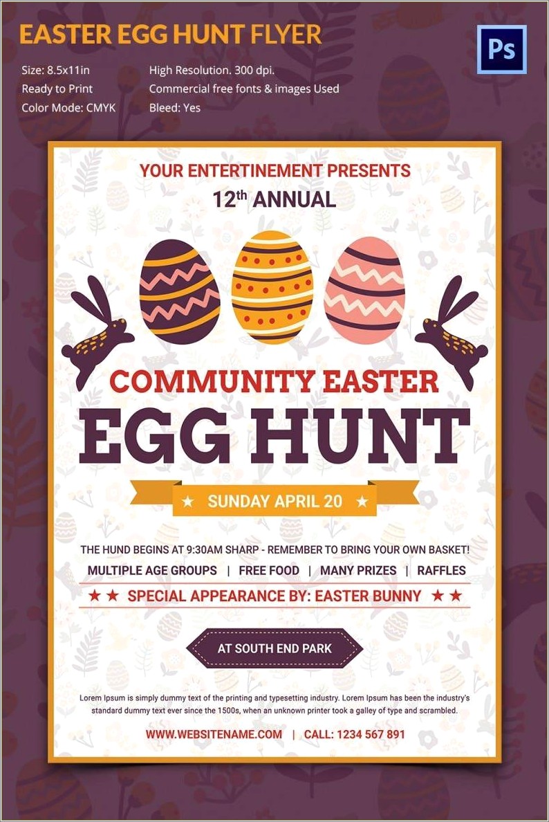 Church Easter Egg Hunt Flyer Template Free Pdf