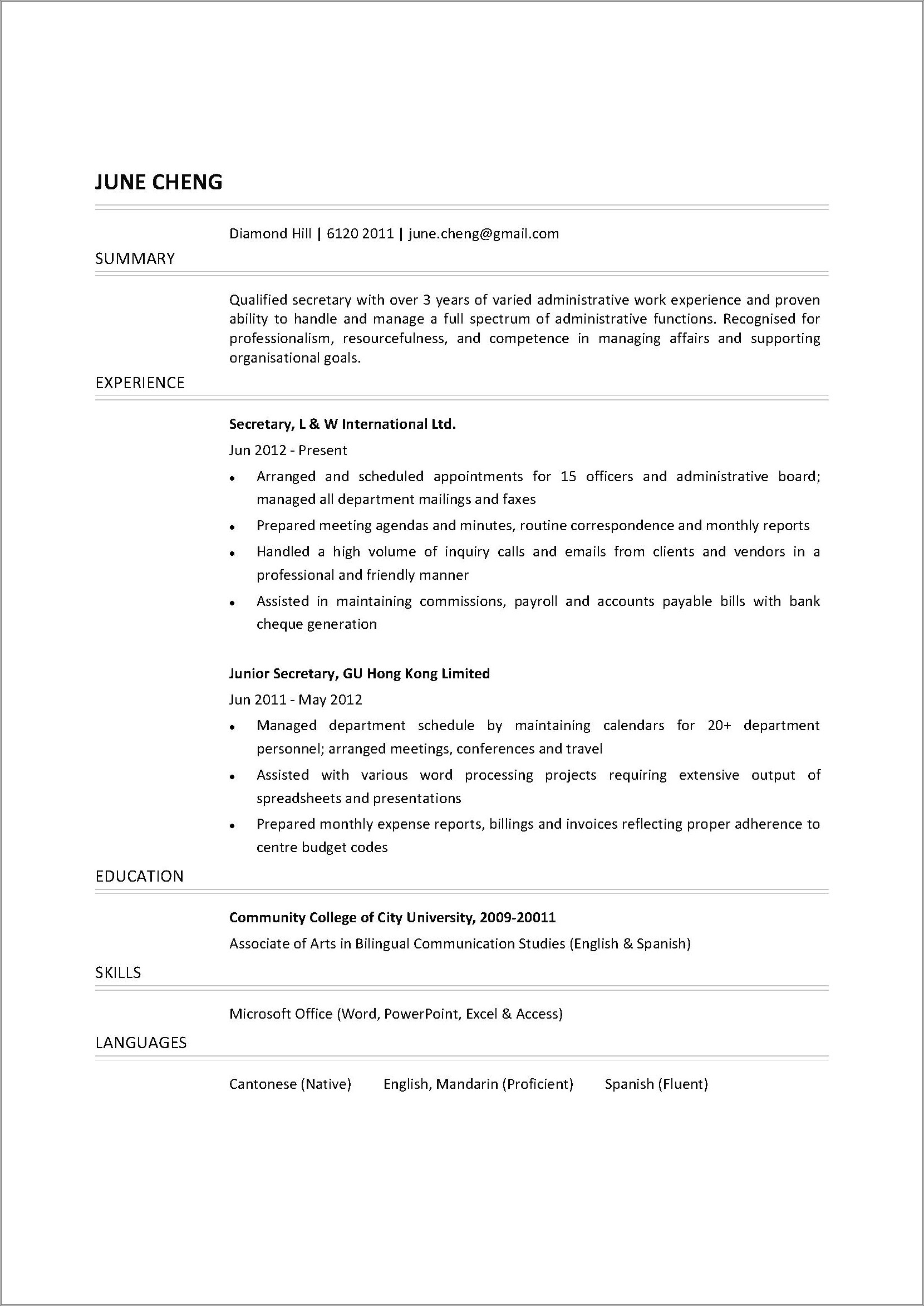 Church Office Manager Resume Examples