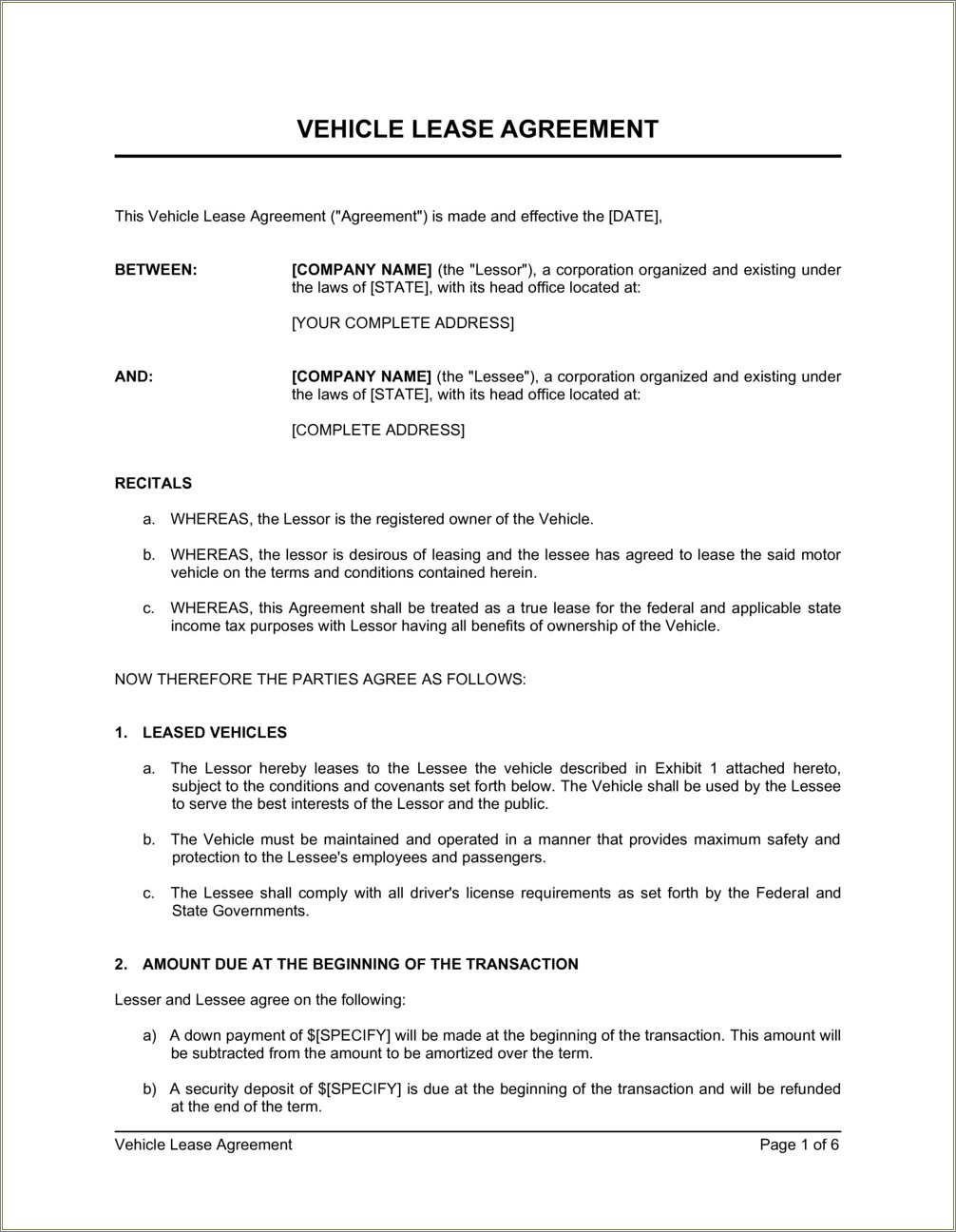 Commercial Lease Agreement Template Free Pdf Australia
