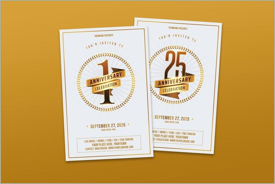 Company Anniversary Invitation Card Template Free Download