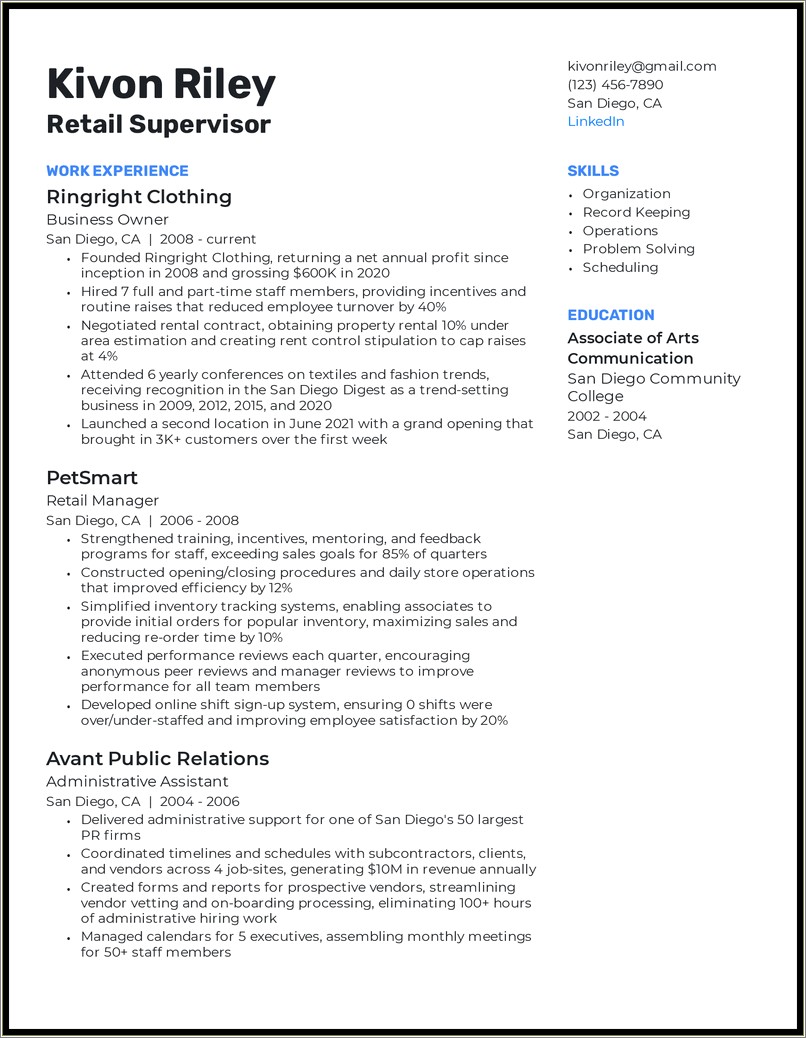 Construction Company Owner Resume Examples