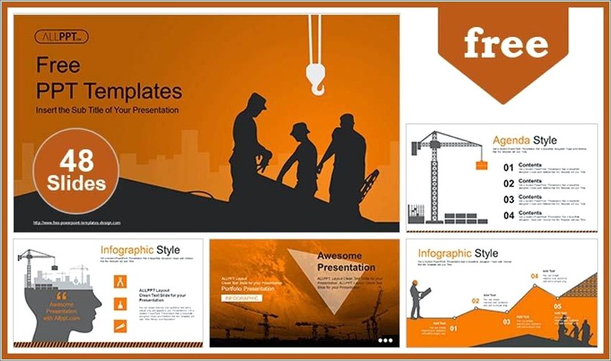 Construction Company Profile Ppt Template Free Download