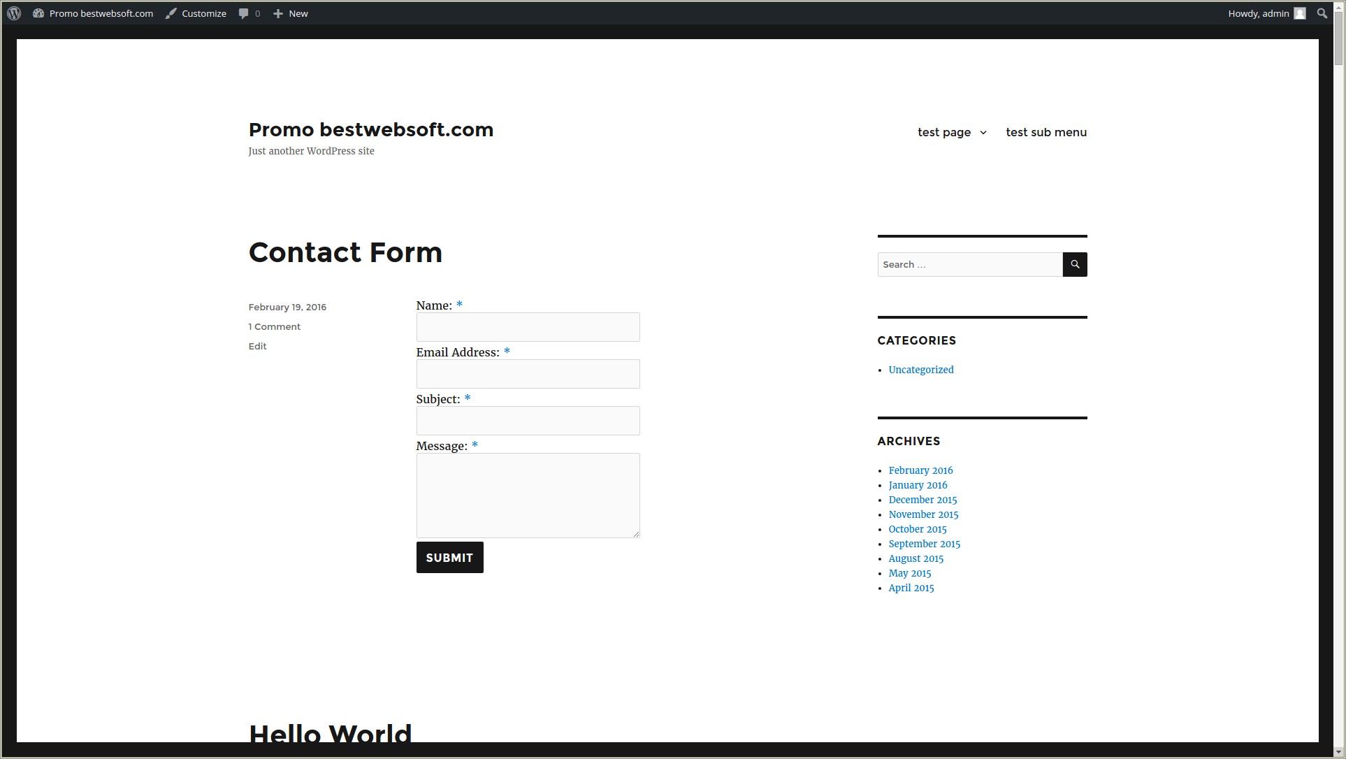 Contact Form Template To WordPress For Free