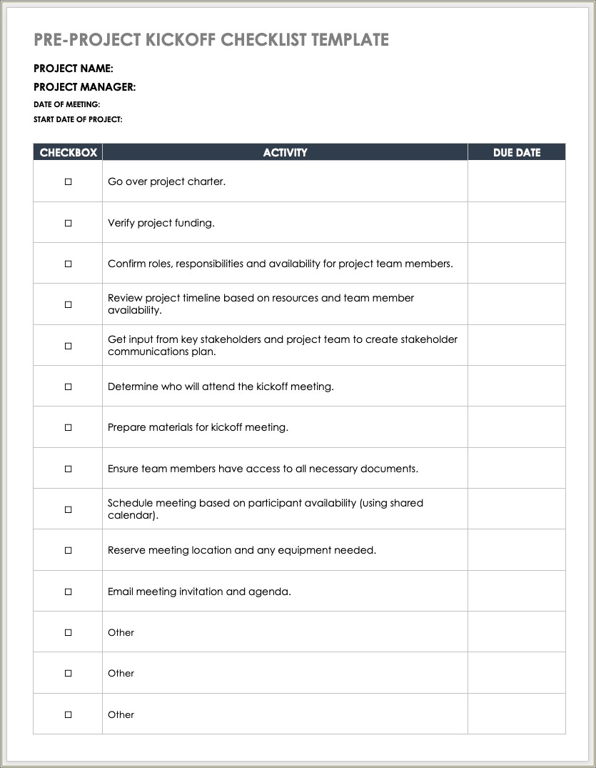 Create A Checklist Form In Word Free Template