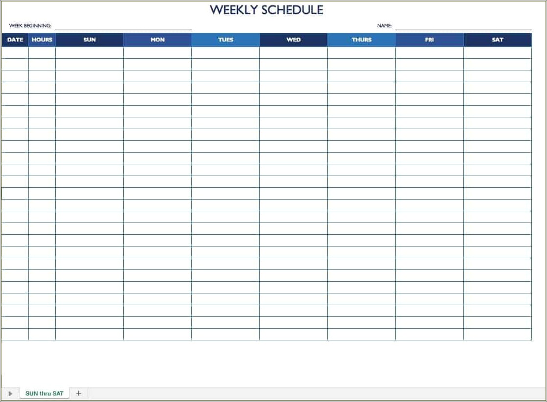 Create A Work Schedule For Free Template