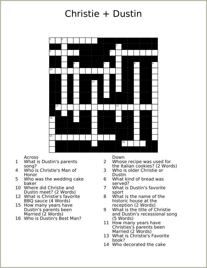 Create Your Own Crossword Puzzle Template Free