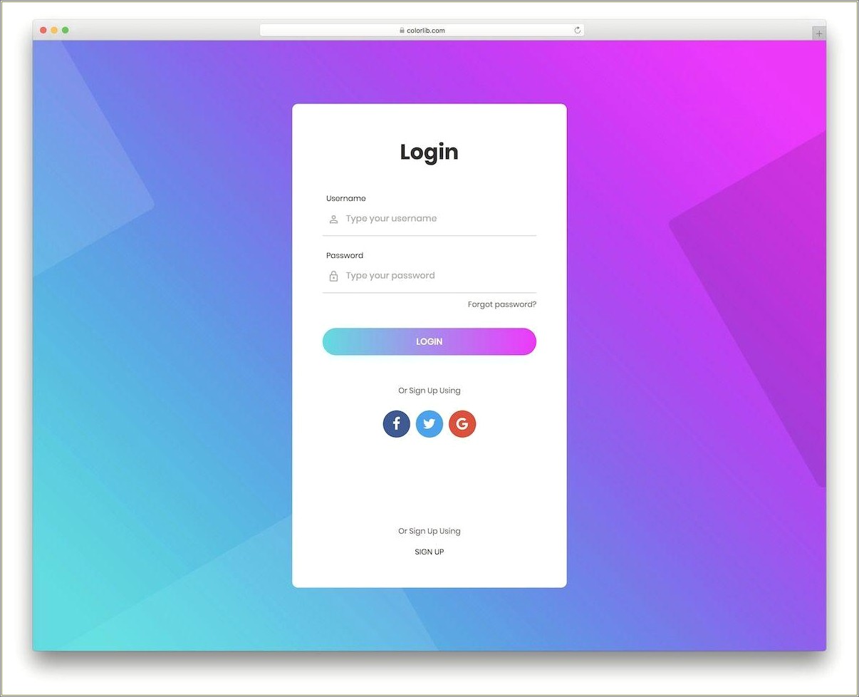Css Html Login Form Templates Free Download