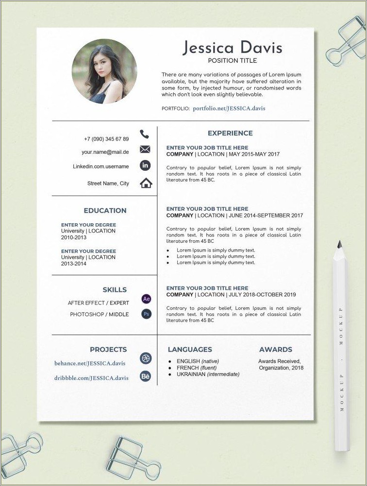 Cv Templates Free Download Word Document 2018