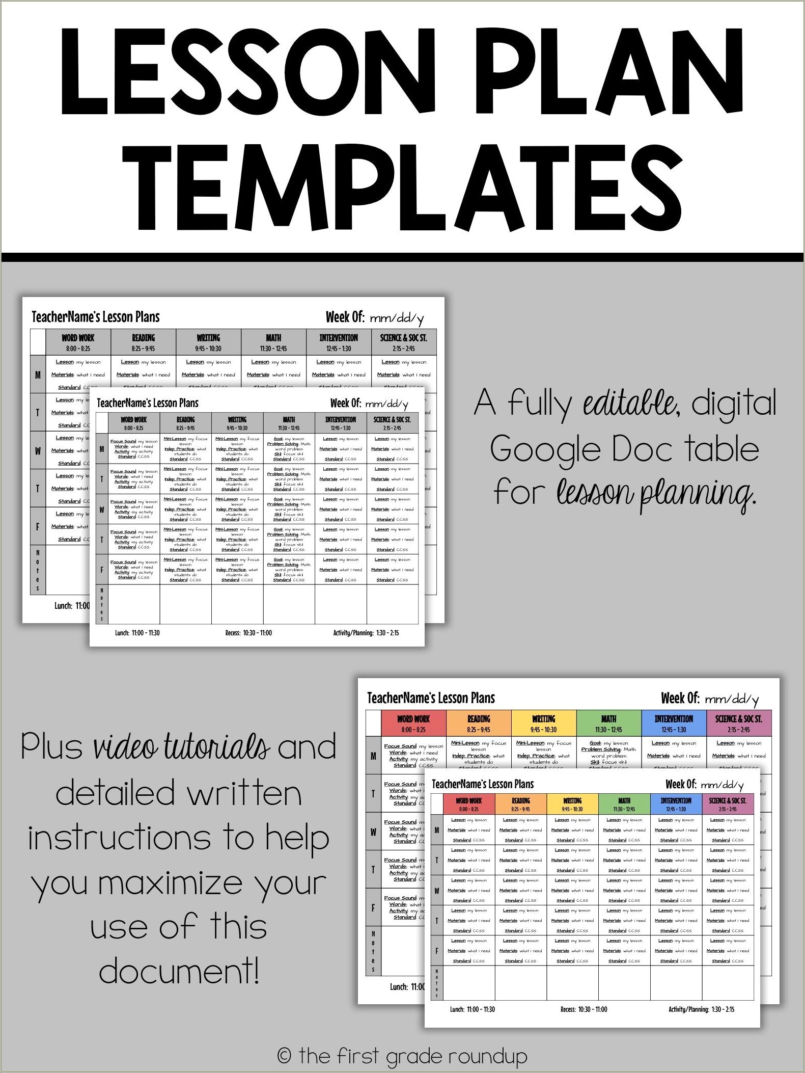 Daily Lesson Plan Template Google Docs Free